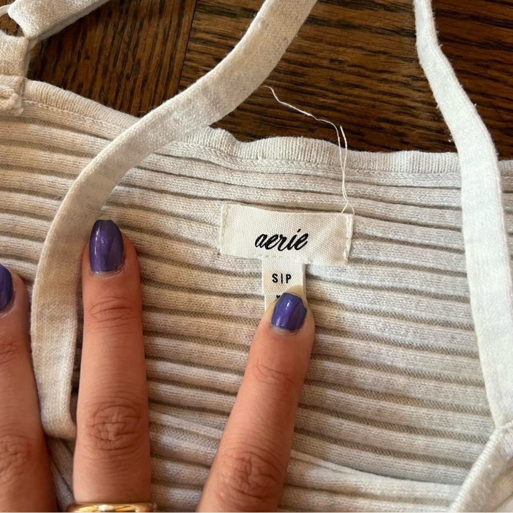 Aerie heathered grey Ribbed Tank Top - Picture 2 of 2